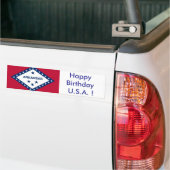 Sticker Vlag van Arkansas, Happy Birthday U.S.A.! (Op Truck)