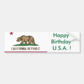 Sticker Vlag van Californië, Happy Birthday U.S.A. (Voorkant)