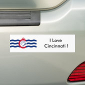 Sticker Vlag van Cincinnati, Ohio State, Verenigde (Op auto)