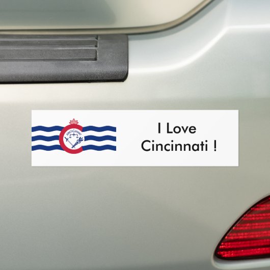 Sticker Vlag van Cincinnati, Ohio State, Verenigde (Op auto)