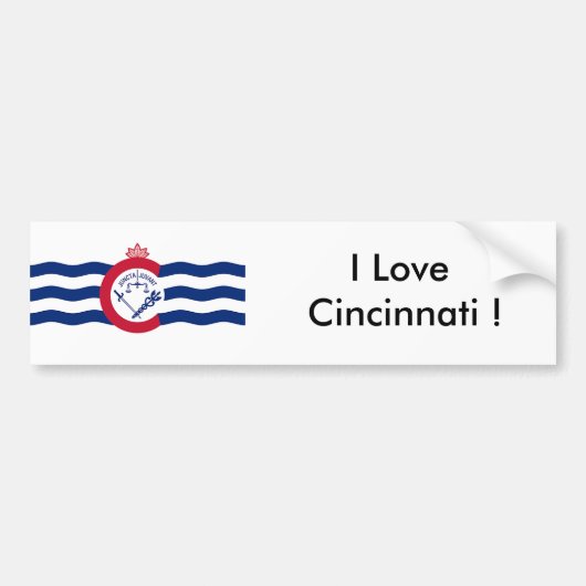 Sticker Vlag van Cincinnati, Ohio State, Verenigde (Voorkant)