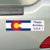 Sticker Vlag van Colorado, Happy Birthday U.S.A.! (Op auto)