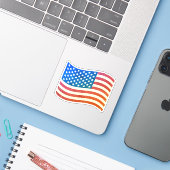 Sticker  vlag van de Verenigde Staten (Laptop met iPhone)