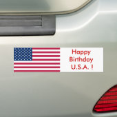 Sticker Vlag van de VS, Happy Birthday U.S.A.! (Op auto)