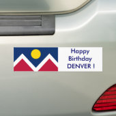 Sticker Vlag van Denver, Happy Birthday DENVER! (Op auto)