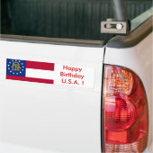 Sticker Vlag van Georgia, Happy Birthday VS! (Op Truck)