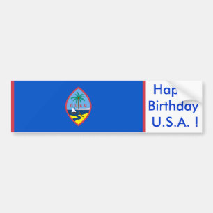 Sticker Vlag van Guam, Happy Birthday VS!