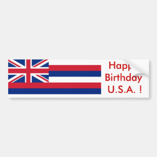 Sticker Vlag van Hawaii, Happy Birthday U.S.A.!