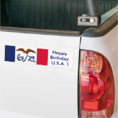 Sticker Vlag van Iowa, Happy Birthday U.S.A.! (Op Truck)