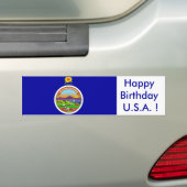 Sticker Vlag van Kansas, Happy Birthday U.S.A.! (Op auto)