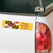 Sticker Vlag van Maryland, Happy Birthday U.S.A.! (Op Truck)