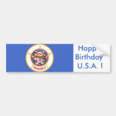 Sticker Vlag van Minnesota, Happy Birthday U.S.A.! (Voorkant)