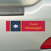 Sticker Vlag van Mississippi State, VS (Op auto)