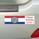 Sticker Vlag van Missouri, Happy Birthday U.S.A.! (Op auto)