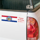 Sticker Vlag van Missouri, Happy Birthday U.S.A.! (Op Truck)