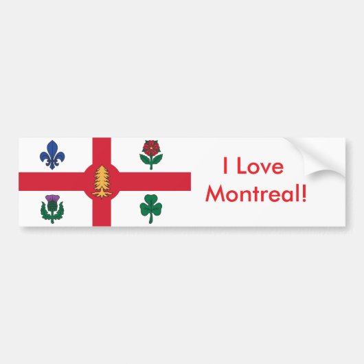 Sticker Vlag van Montreal, Canada (Voorkant)