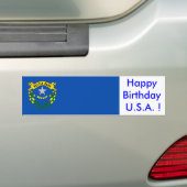Sticker Vlag van Nevada, Happy Birthday U.S.A.! (Op auto)
