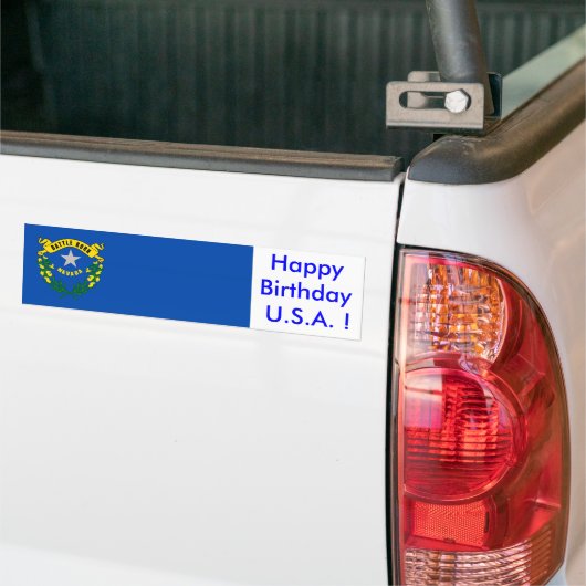 Sticker Vlag van Nevada, Happy Birthday U.S.A.! (Op Truck)