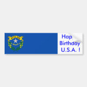 Sticker Vlag van Nevada, Happy Birthday U.S.A.! (Voorkant)