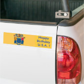 Sticker Vlag van New Jersey, Happy Birthday U.S.A. (Op Truck)