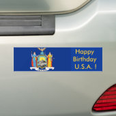 Sticker Vlag van New York, Happy Birthday VS! (Op auto)