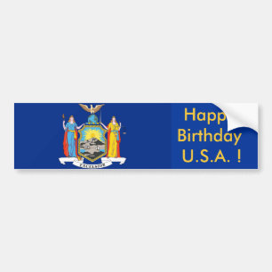Sticker Vlag van New York, Happy Birthday VS!