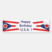 Sticker Vlag van Ohio, Happy Birthday U.S.A.! (Voorkant)
