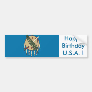 Sticker Vlag van Oklahoma, Happy Birthday U.S.A.!
