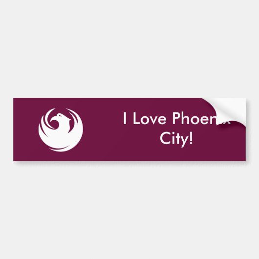 Sticker Vlag van Phoenix City, Arizona (Voorkant)