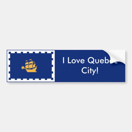 Sticker Vlag van Quebec City, Canada (Voorkant)