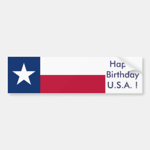 Sticker Vlag van Texas, Happy Birthday VS!