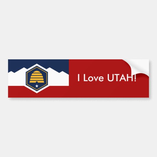 Sticker Vlag van Utah, VS (Voorkant)