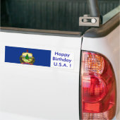 Sticker Vlag van Vermont, Happy Birthday U.S.A.! (Op Truck)