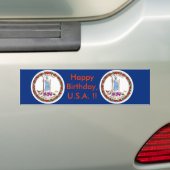 Sticker Vlag van Virginia, Happy Birthday U.S.A.! (Op auto)
