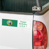 Sticker Vlag van Washington, Happy Birthday U.S.A. (Op Truck)