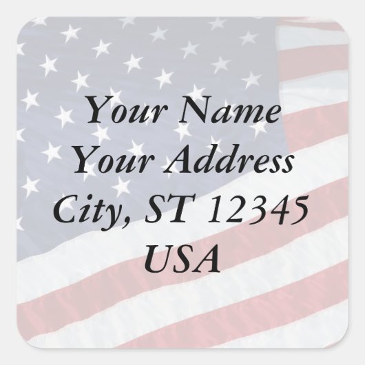 Sticker Vlagadres Verenigde Staten (Voorkant)