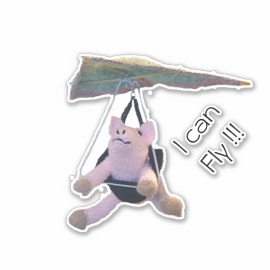 Sticker - vliegend varken (Voorkant)