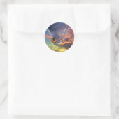 Sticker-vliegende fee ronde sticker (Tas)