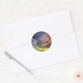 Sticker-vliegende fee ronde sticker (Envelop)