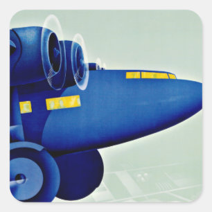 Sticker Vliegtuigvierkant