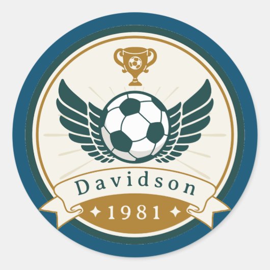 Sticker - Voetbal Football - Gepersonaliseerd - Na (Voorkant)