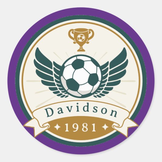 Sticker - Voetbal Football - Gepersonaliseerd - Na (Voorkant)