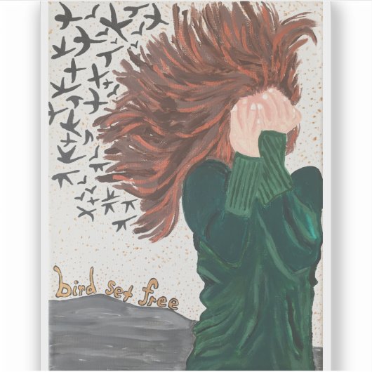 sticker Vogelvrije flacon (Voorkant)