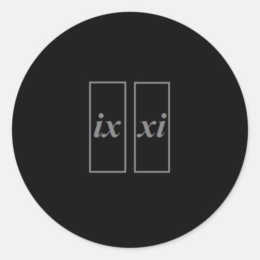 Sticker voor 9-11 ix xi in Romeinse cijfers (Voorkant)
