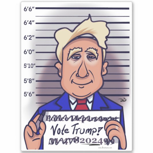 Sticker voor aangepaste afsnijding van Trump (Voorkant)