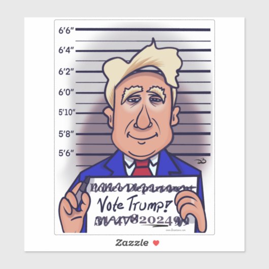 Sticker voor aangepaste afsnijding van Trump (Vel)