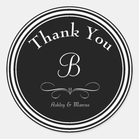 Sticker voor aangepaste monogram bruiloft (Voorkant)