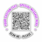 Sticker voor aangepaste QR-code Scaninformatie Jou (Voorkant)