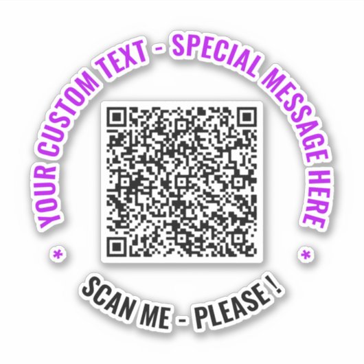 Sticker voor aangepaste QR-code Scaninformatie Jou (Voorkant)