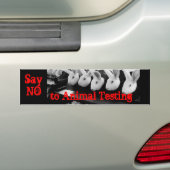 Sticker voor auto's: geen dierproeven (Op auto)
